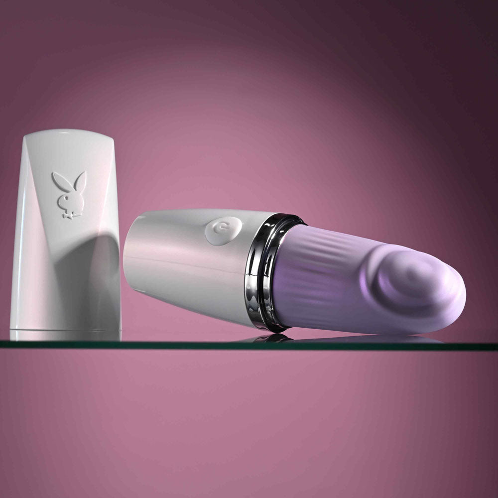 Playboy Pleasure GETAWAY - White/Purple 14.2 cm Tapping Stimulator