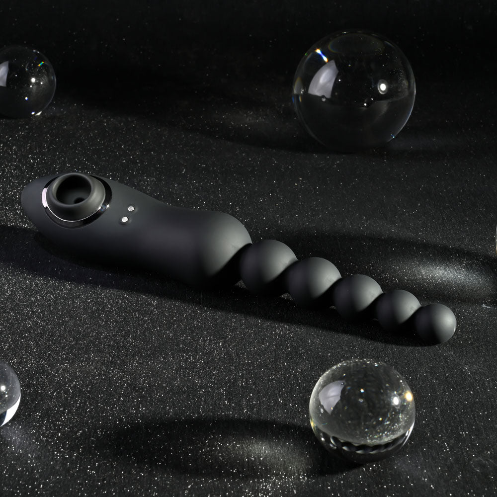Playboy Pleasure LET IT BEAD - Black 23.1 cm Vibrating Anal Beads