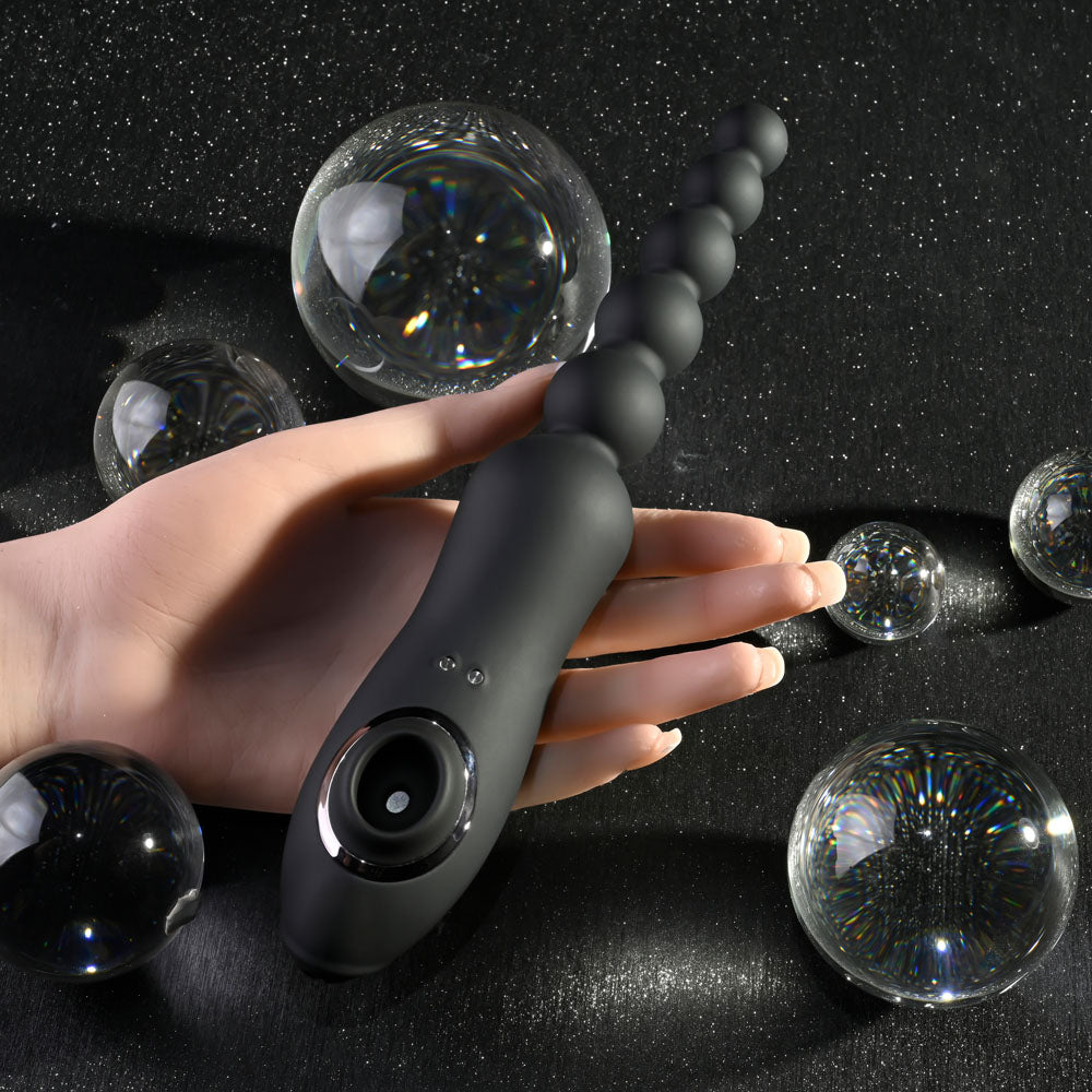 Playboy Pleasure LET IT BEAD - Black 23.1 cm Vibrating Anal Beads
