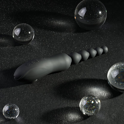 Playboy Pleasure LET IT BEAD - Black 23.1 cm Vibrating Anal Beads