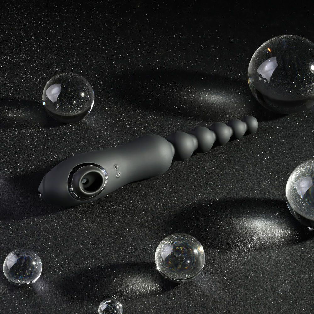 Playboy Pleasure LET IT BEAD - Black 23.1 cm Vibrating Anal Beads