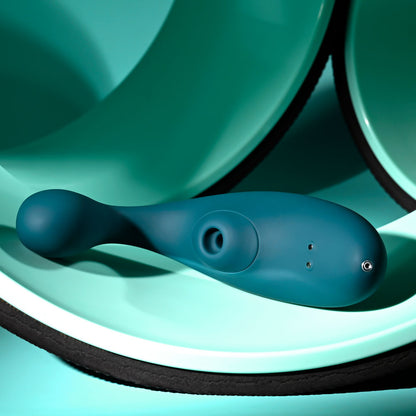 Playboy Pleasure CHARMER - Blue Vibrator with Clitoral Suction
