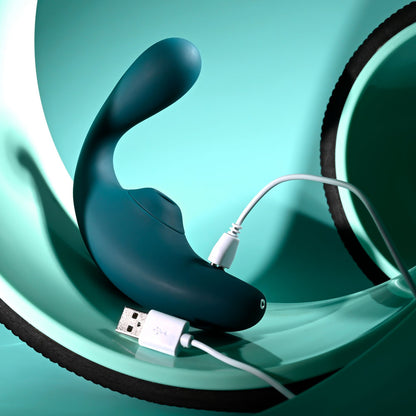 Playboy Pleasure CHARMER - Blue Vibrator with Clitoral Suction
