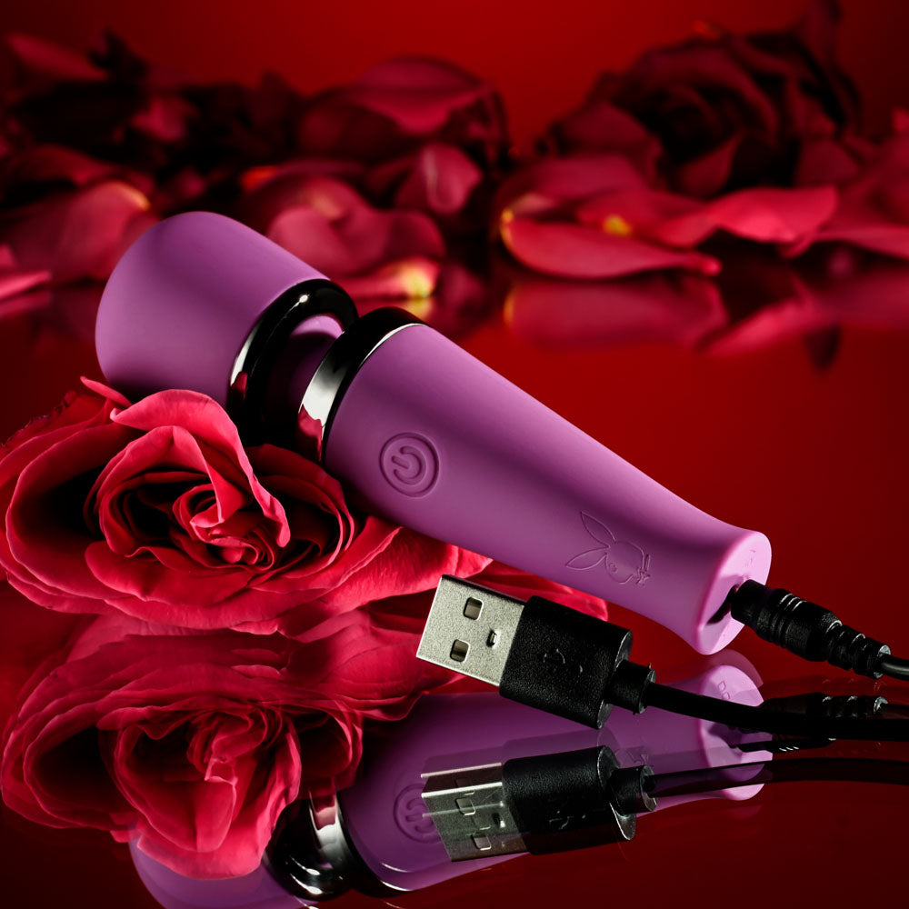 Playboy Pleasure Wand - MIC DROP Purple 11.4 cm Vibrating Mini