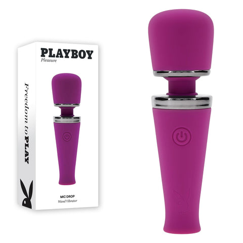 Playboy Pleasure MIC DROP - Purple 11.4 cm USB Rechargeable Vibrating Mini Massage Wand - Image 1