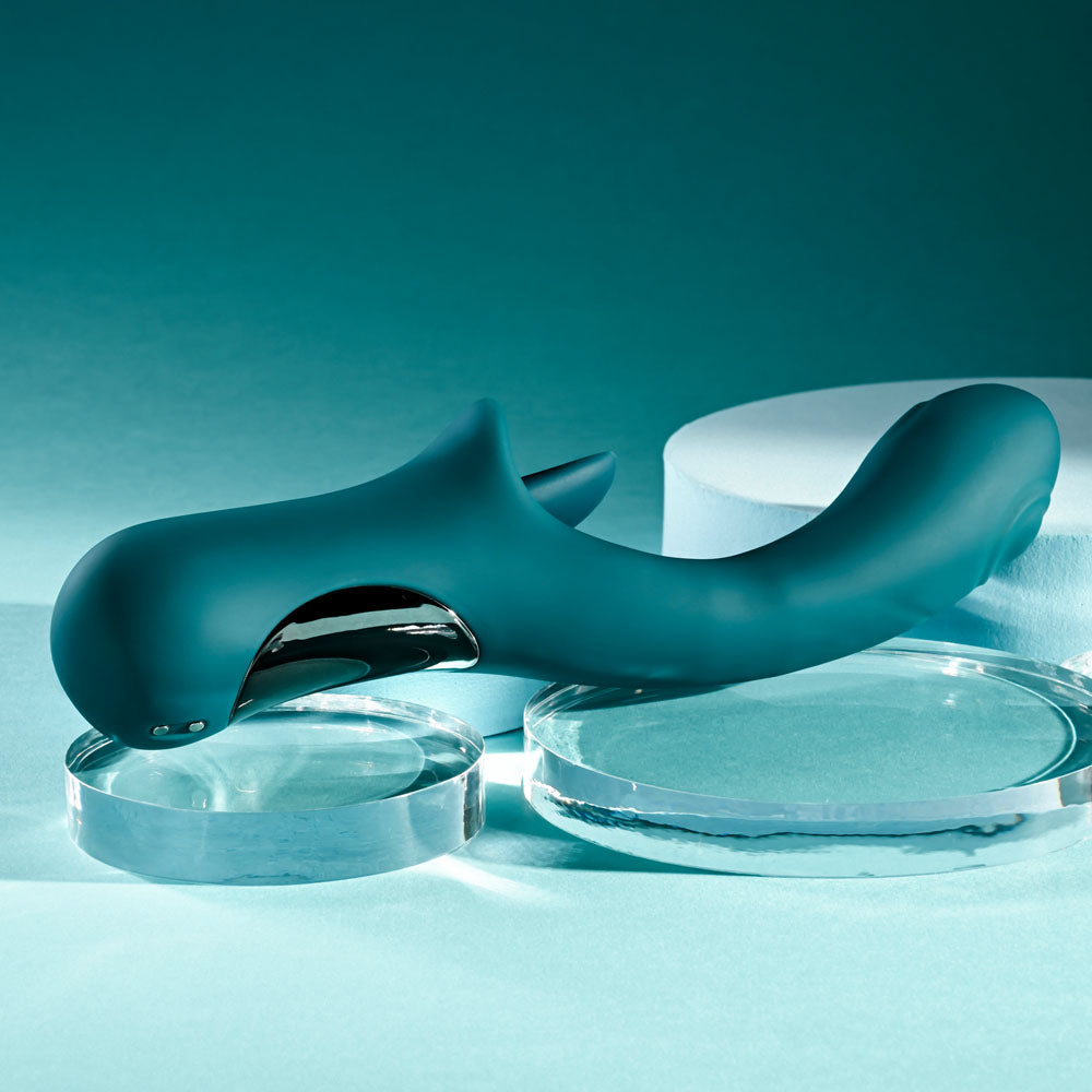 Playboy Pleasure HARMONY - Blue 22.9 cm Vibrator with Clitoral Flicker
