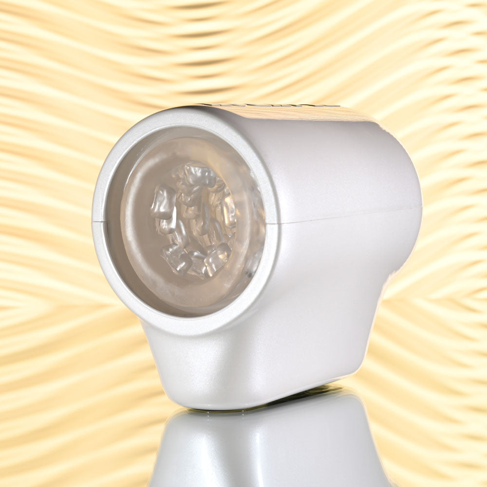 Playboy Pleasure SPIN DOCTOR - White Vibrating & Spinning Stroker
