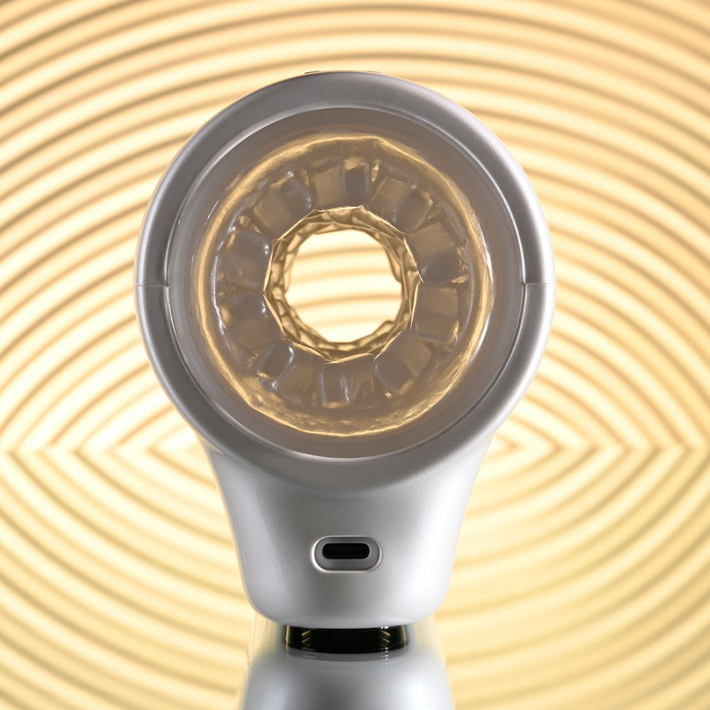 Playboy Pleasure SPIN DOCTOR - White Vibrating & Spinning Stroker