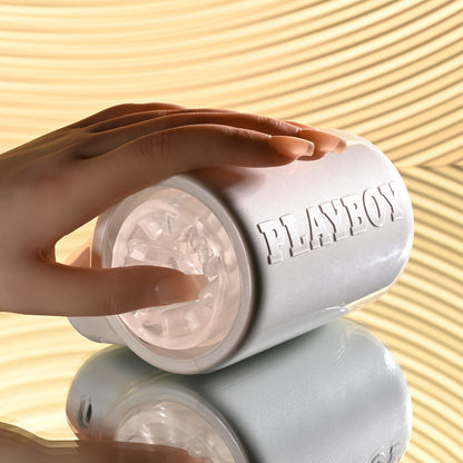 Playboy Pleasure SPIN DOCTOR - White Vibrating & Spinning Stroker