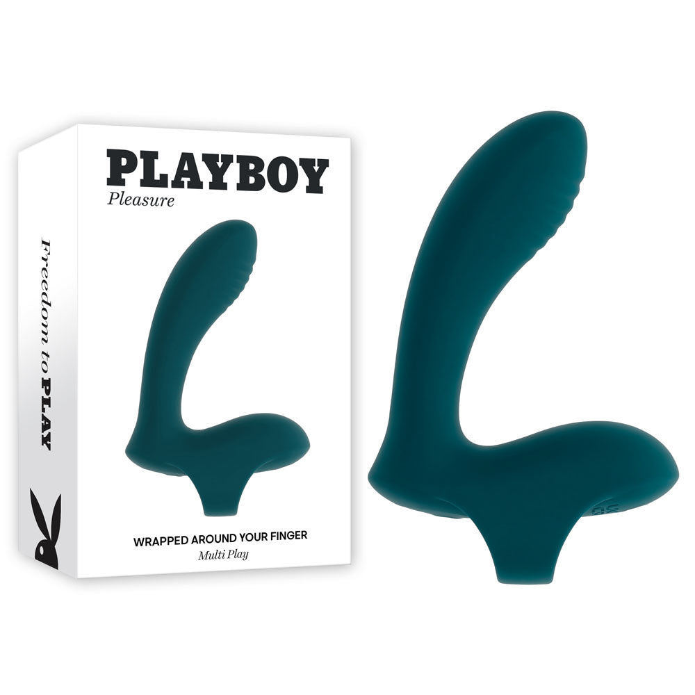 Teal silicone product with Playboy branding on a white background