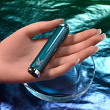 Playboy Pleasure EMERALD - Blue 9.1 cm USB Rechargeable Glass Tipped Bullet - Image 3