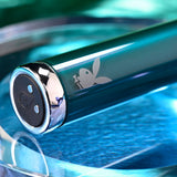 Playboy Pleasure EMERALD - Blue 9.1 cm USB Rechargeable Glass Tipped Bullet - Image 7