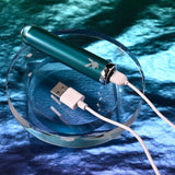 Playboy Pleasure EMERALD - Blue 9.1 cm USB Rechargeable Glass Tipped Bullet - Image 9