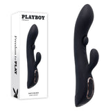 Playboy Pleasure THATS THE SPOT - Black 23.3 cm USB Rechargeable Rabbit Vibrator with G-Spot Tapper - Image 1