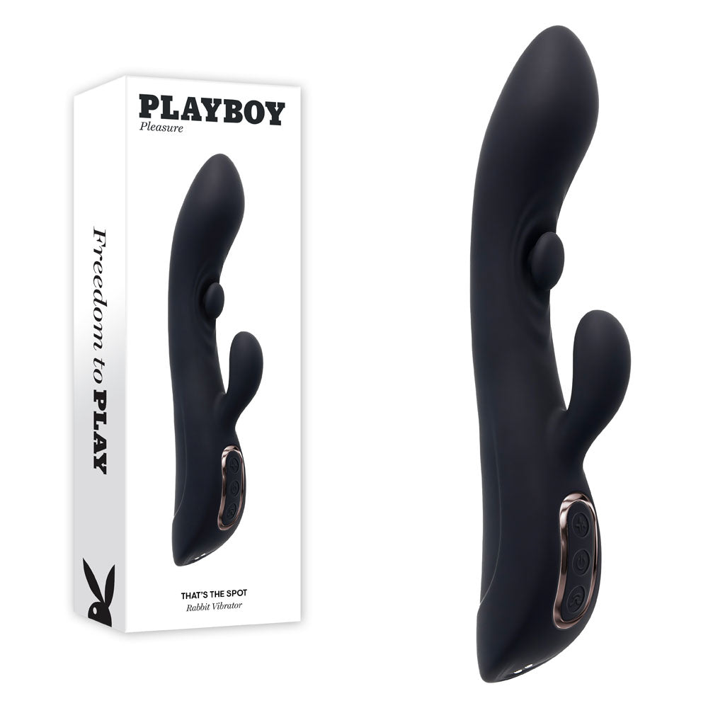Playboy Pleasure THATS THE SPOT - Black 23.3 cm Rabbit Vibrator