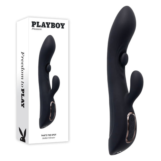 Playboy Pleasure THATS THE SPOT - Black 23.3 cm Rabbit Vibrator