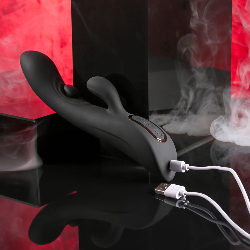 Playboy Pleasure THATS THE SPOT - Black 23.3 cm Rabbit Vibrator