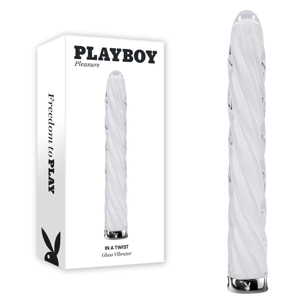 Playboy Pleasure IN A TWIST - White Glass 17.5 cm Vibrator