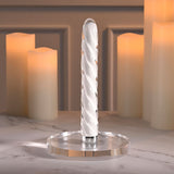 Playboy Pleasure IN A TWIST - White Glass 17.5 cm USB Rechargeable Vibrator - Image 2