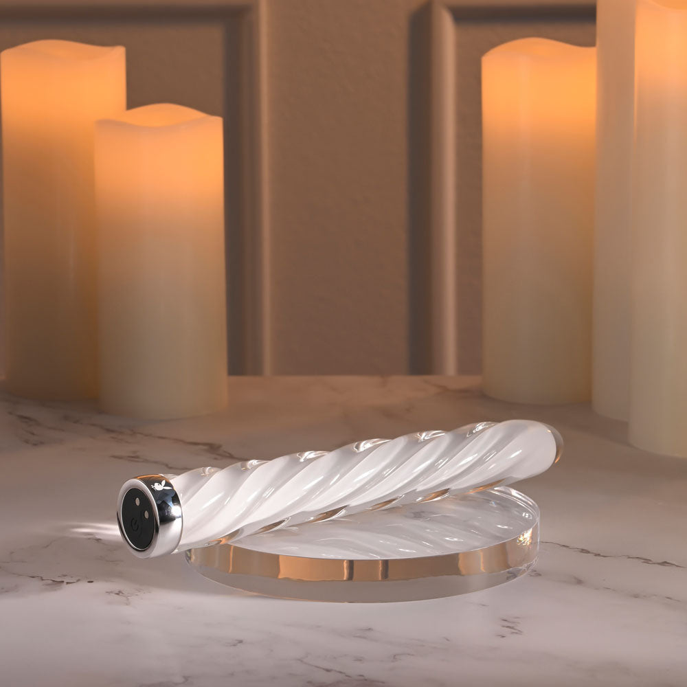 Playboy Pleasure IN A TWIST - White Glass 17.5 cm Vibrator