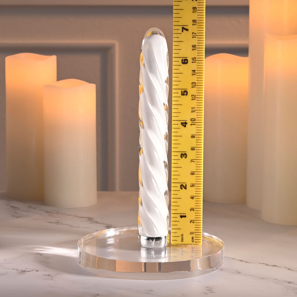 Playboy Pleasure IN A TWIST - White Glass 17.5 cm Vibrator