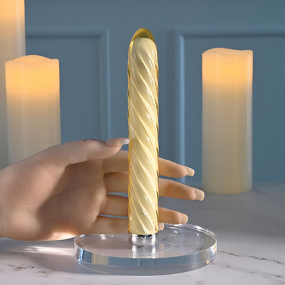 Playboy Pleasure TWIST OF FATE - Yellow Glass 17.5 cm Vibrator