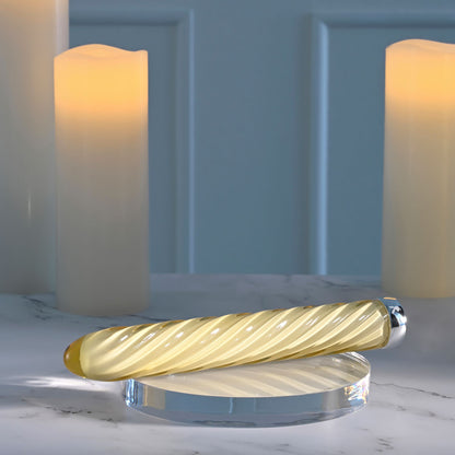 Playboy Pleasure TWIST OF FATE - Yellow Glass 17.5 cm Vibrator