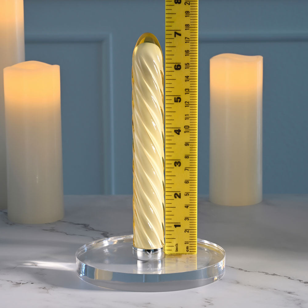 Playboy Pleasure TWIST OF FATE - Yellow Glass 17.5 cm Vibrator