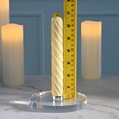 Playboy Pleasure TWIST OF FATE - Yellow Glass 17.5 cm Vibrator