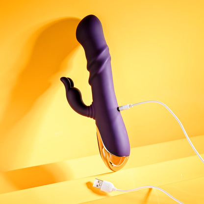 Playboy Pleasure BUNNY PUNCH - Purple 24.4 cm Twirling Rabbit Vibrator