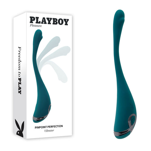 Playboy Pleasure PINPOINT PERFECTION - Green 19.3 cm USB Rechargeable Poseable Vibrator - Image 1