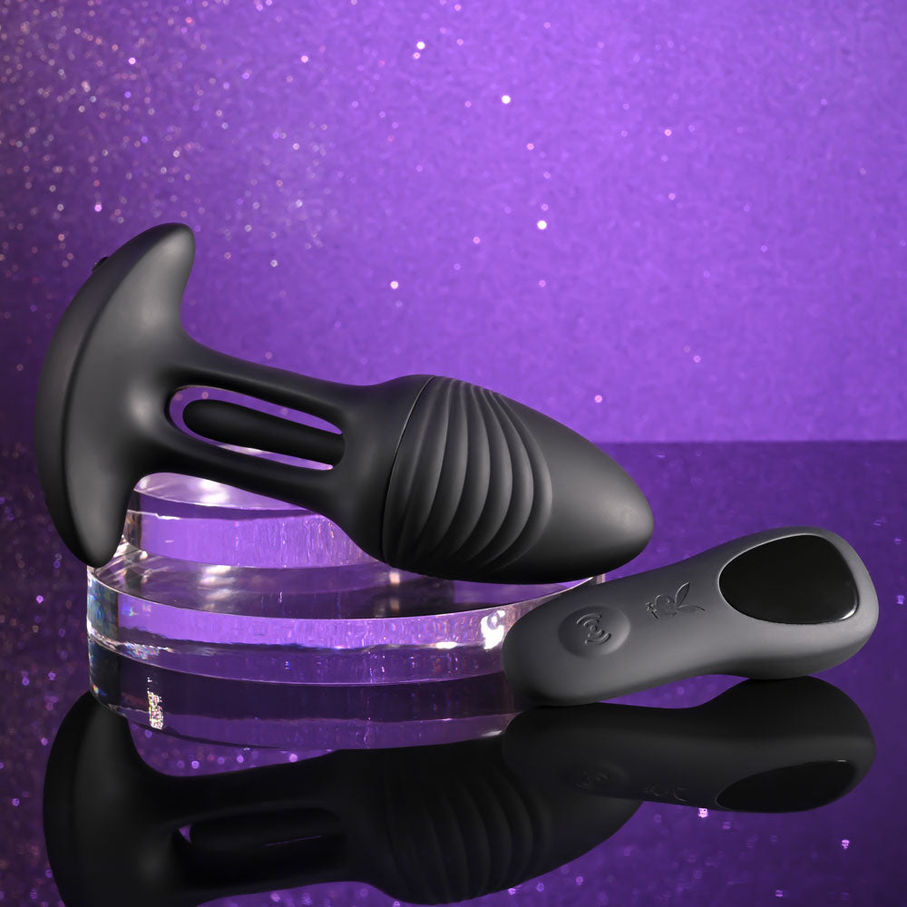Playboy Pleasure RIM SHOT - Black 11.4 cm Vibrating Butt Plug