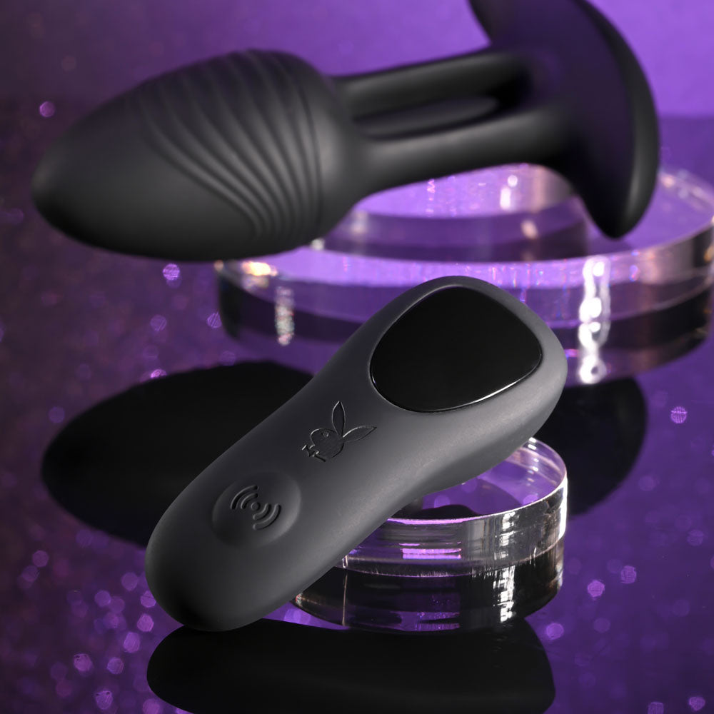 Playboy Pleasure RIM SHOT - Black 11.4 cm Vibrating Butt Plug
