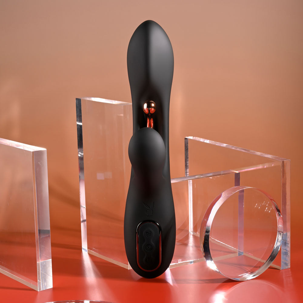 Playboy Pleasure AUREUS - Black 22.7 cm Rabbit Vibrator