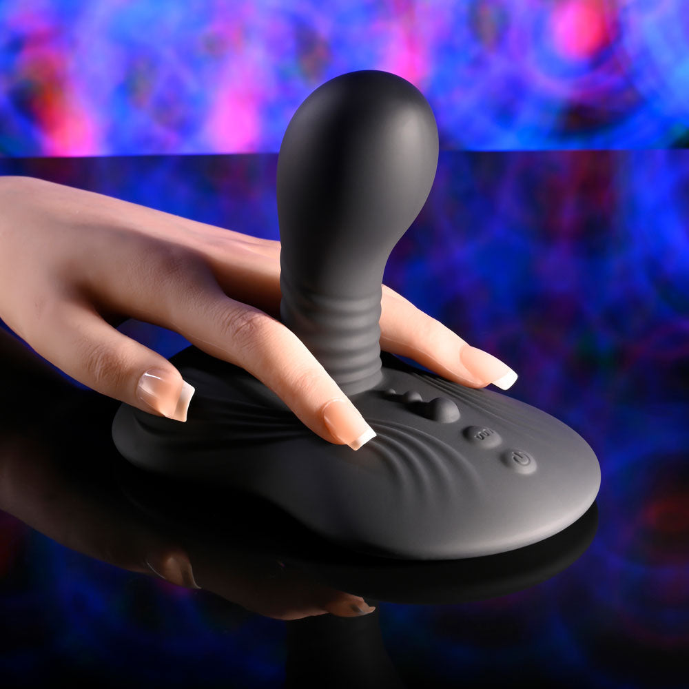 Playboy Pleasure SITTIN & SPINNIN - Black Spinning Vibrator & Grinder