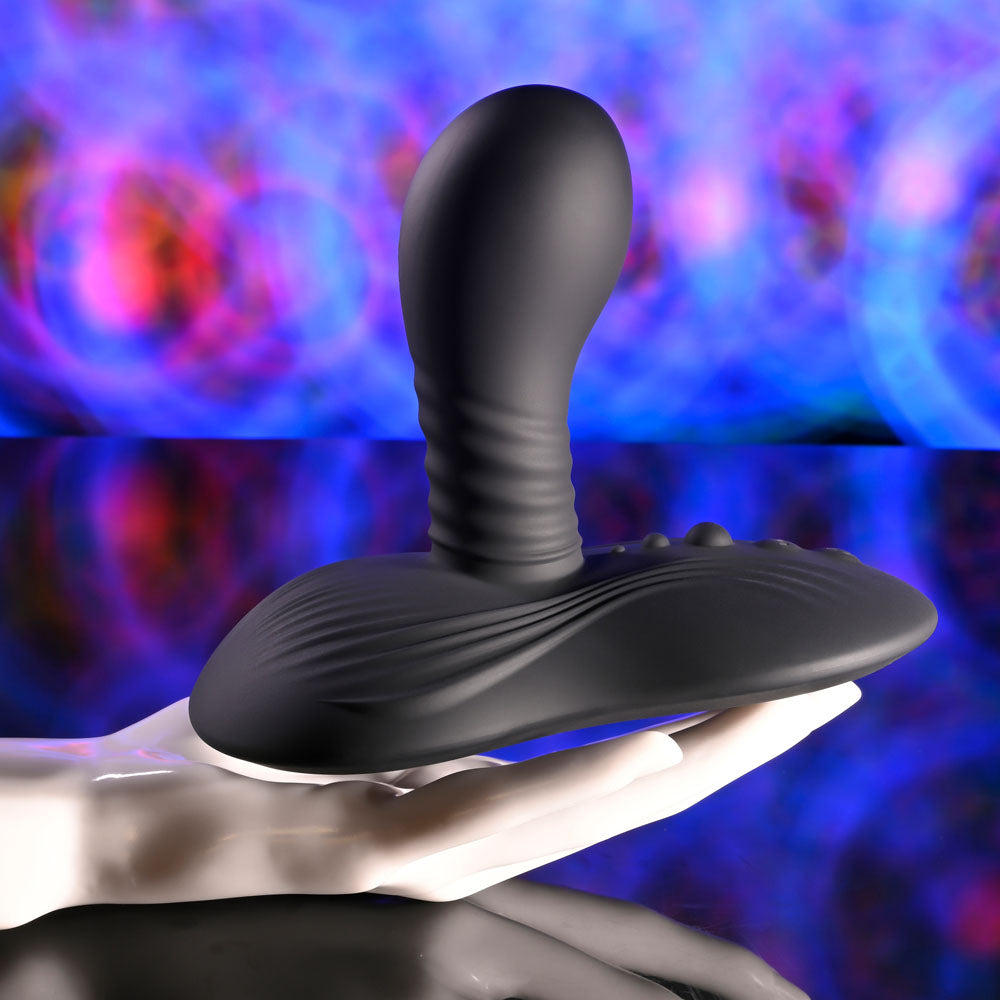 Playboy Pleasure SITTIN & SPINNIN - Black Spinning Vibrator & Grinder