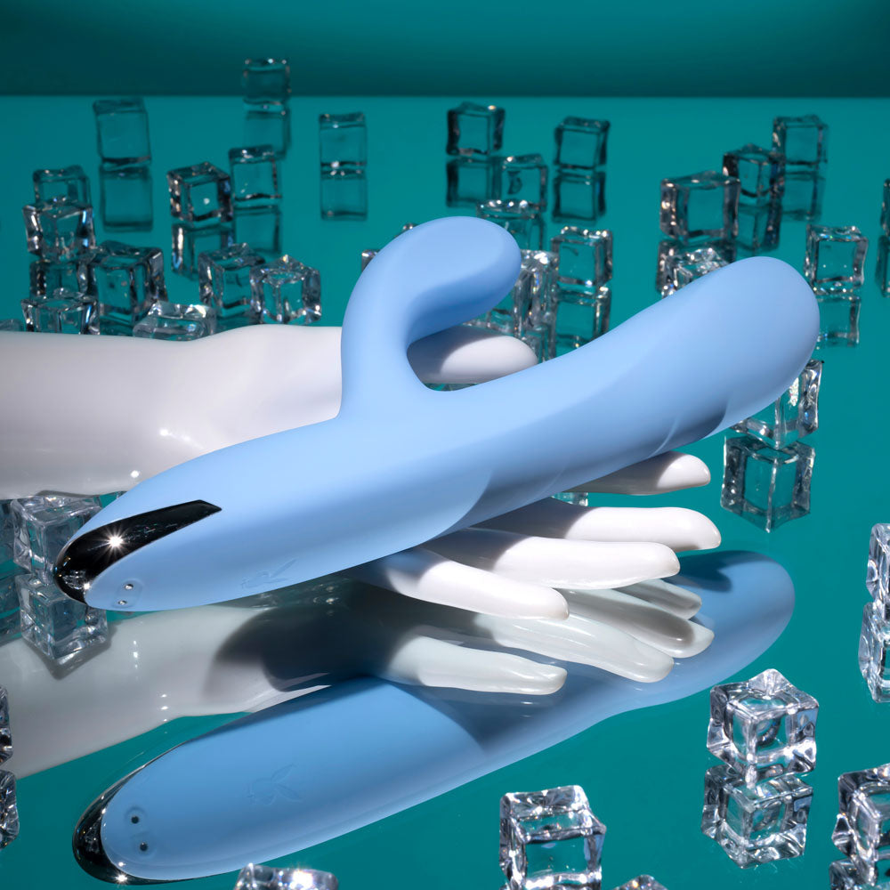Playboy Pleasure UP AND AWAY - Blue 26.7 cm Rabbit Vibrator