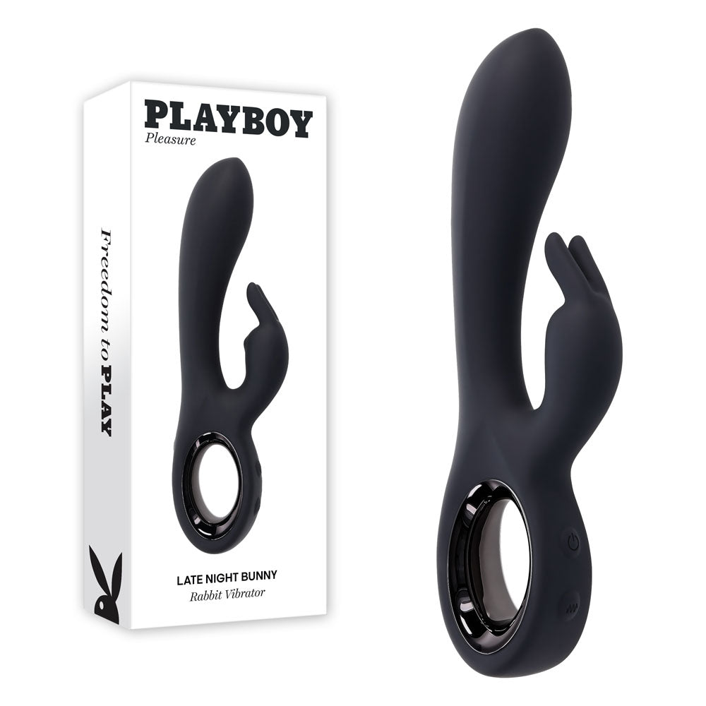Playboy Pleasure LATE NIGHT BUNNY - Black 20 cm Rabbit Vibrator