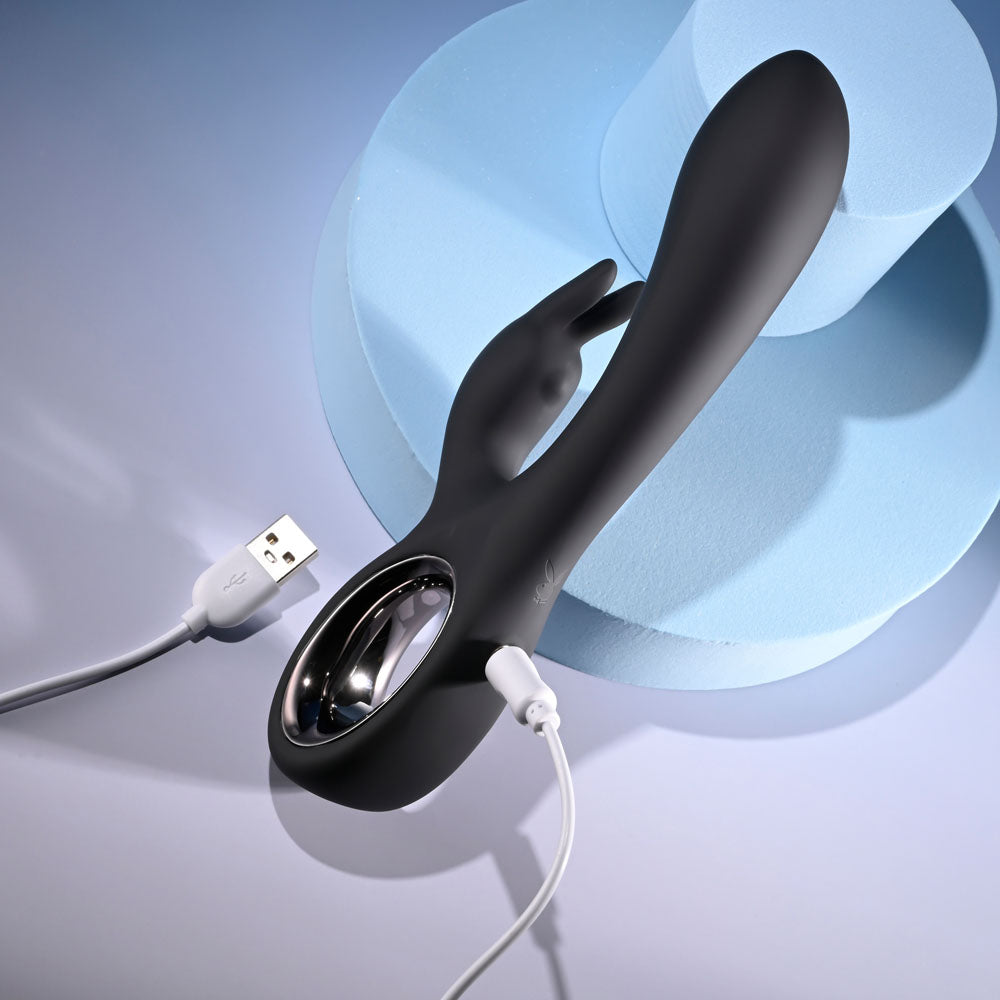 Playboy Pleasure LATE NIGHT BUNNY - Black 20 cm Rabbit Vibrator