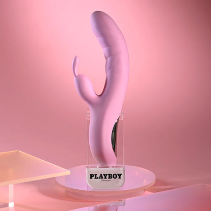 Playboy Pleasure RUB ME RIGHT - Pink 23.2 cm Thrusting Rabbit Vibrator