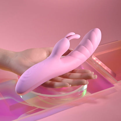 Playboy Pleasure RUB ME RIGHT - Pink 23.2 cm Thrusting Rabbit Vibrator