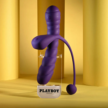 Playboy Pleasure TWISTED PLAYGROUND - Purple Vibrator and Cock Ring