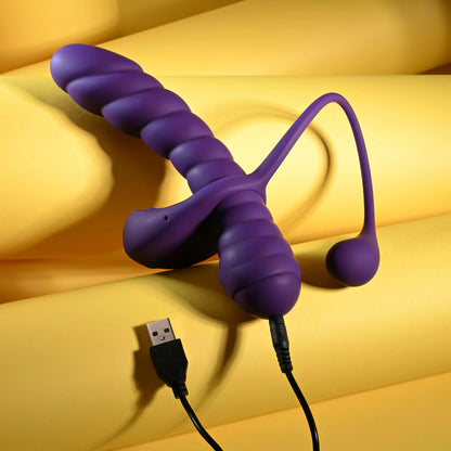 Playboy Pleasure TWISTED PLAYGROUND - Purple Vibrator and Cock Ring