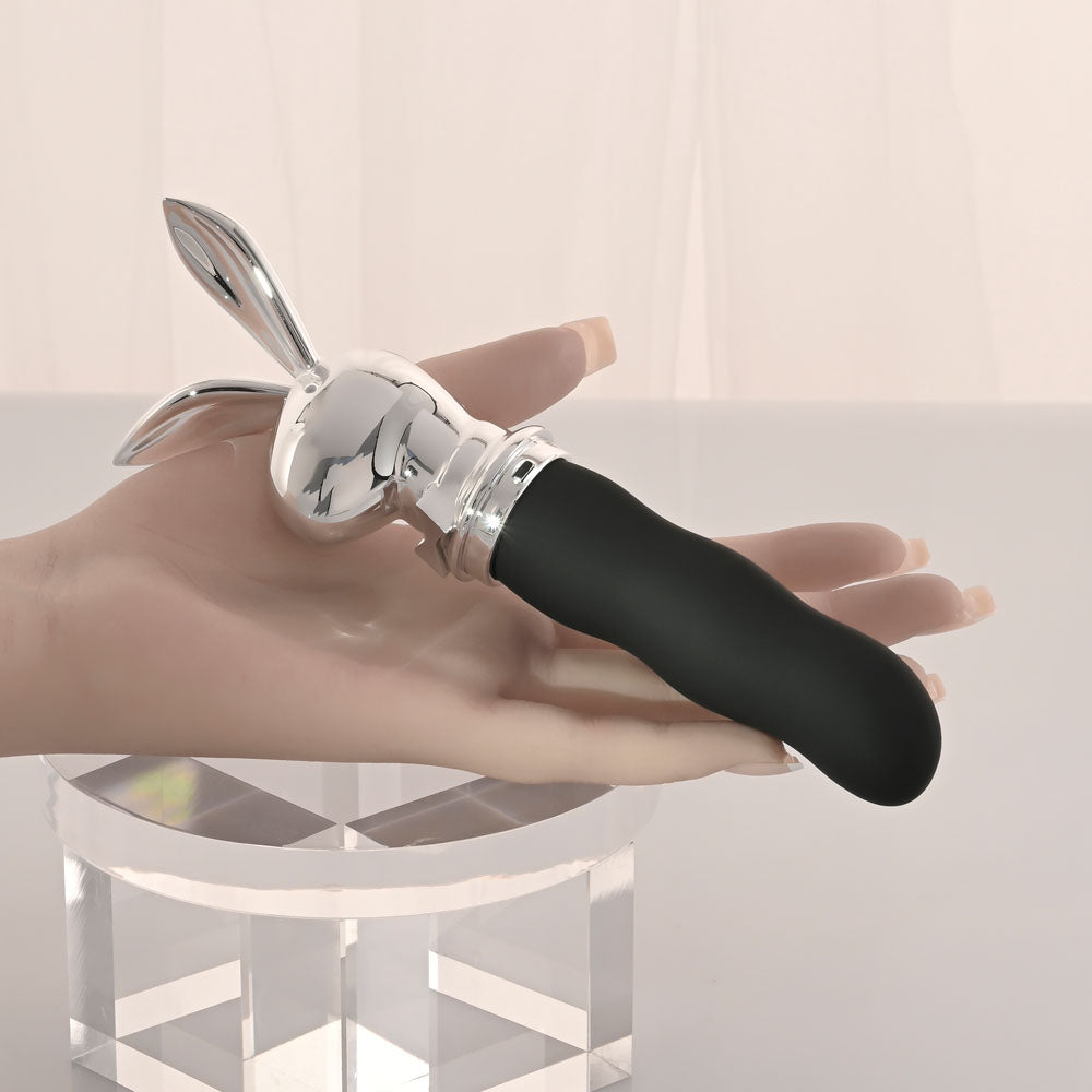 Playboy Pleasure BUNNY ON THE GO - Black/Chrome 18.6 cm Vibrator