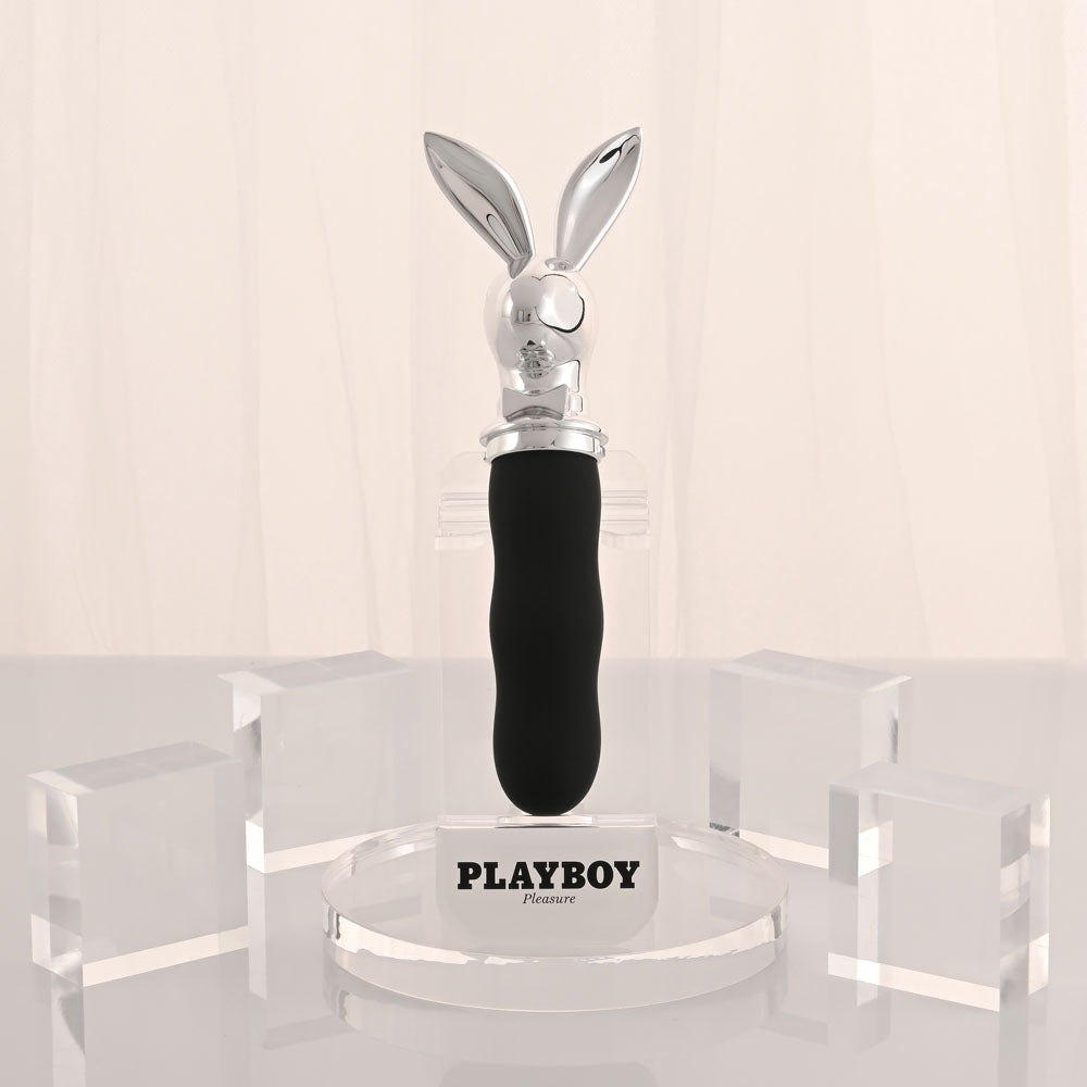 Playboy Pleasure BUNNY ON THE GO - Black/Chrome 18.6 cm Vibrator