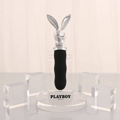 Playboy Pleasure BUNNY ON THE GO - Black/Chrome 18.6 cm Vibrator