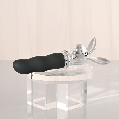 Playboy Pleasure BUNNY ON THE GO - Black/Chrome 18.6 cm Vibrator