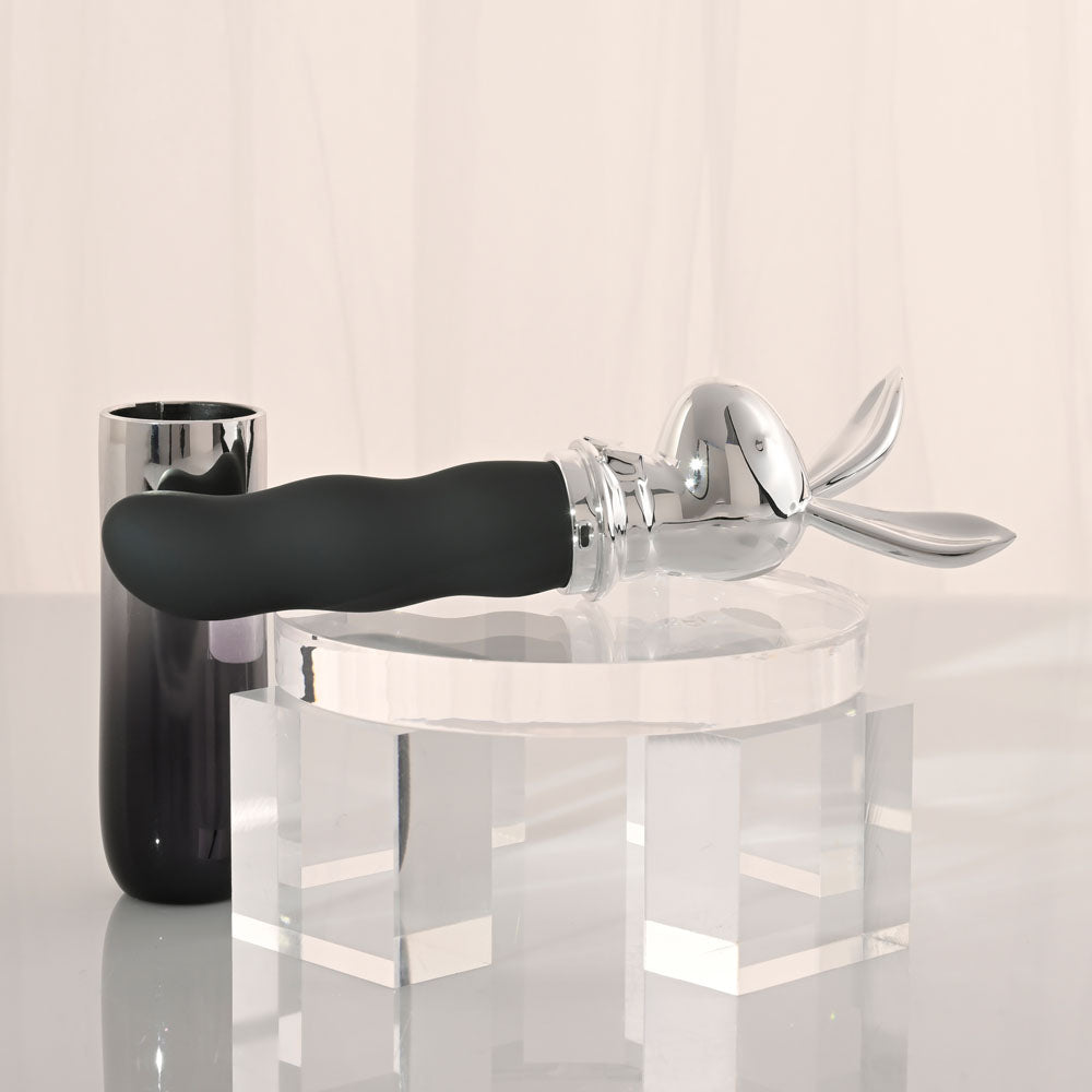 Playboy Pleasure BUNNY ON THE GO - Black/Chrome 18.6 cm Vibrator