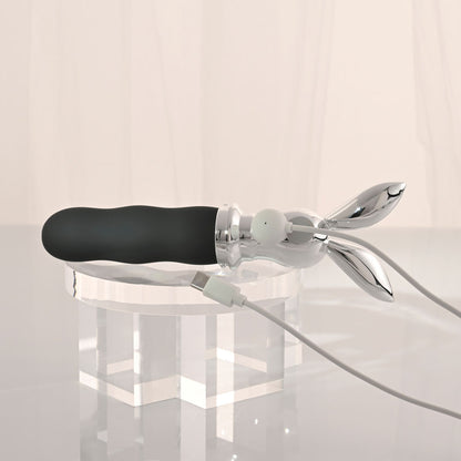 Playboy Pleasure BUNNY ON THE GO - Black/Chrome 18.6 cm Vibrator