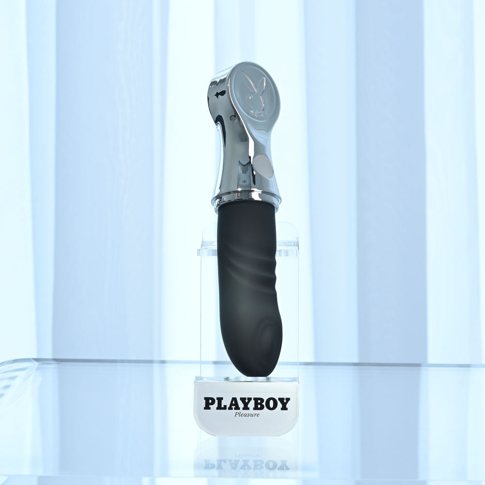 Playboy Pleasure BON VOYAGE - Black/Chrome 18.7 cm Tapping Vibrator